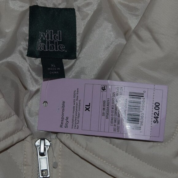 New w Tags! WILD FABLE Women's Sz XL Stucco Quilted Jacket - Picture 4 of 5